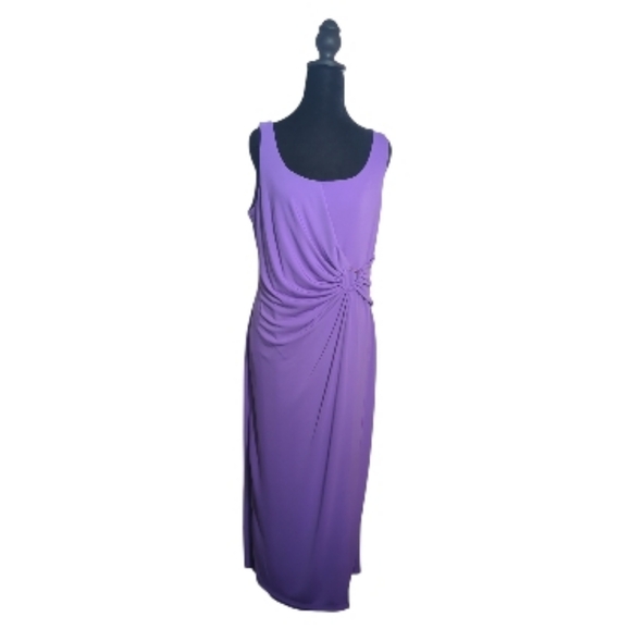 Anne Klein Medium O-Ring Sleeveless Sheath Midi Dress color Passion Purples $139 - Picture 4 of 12